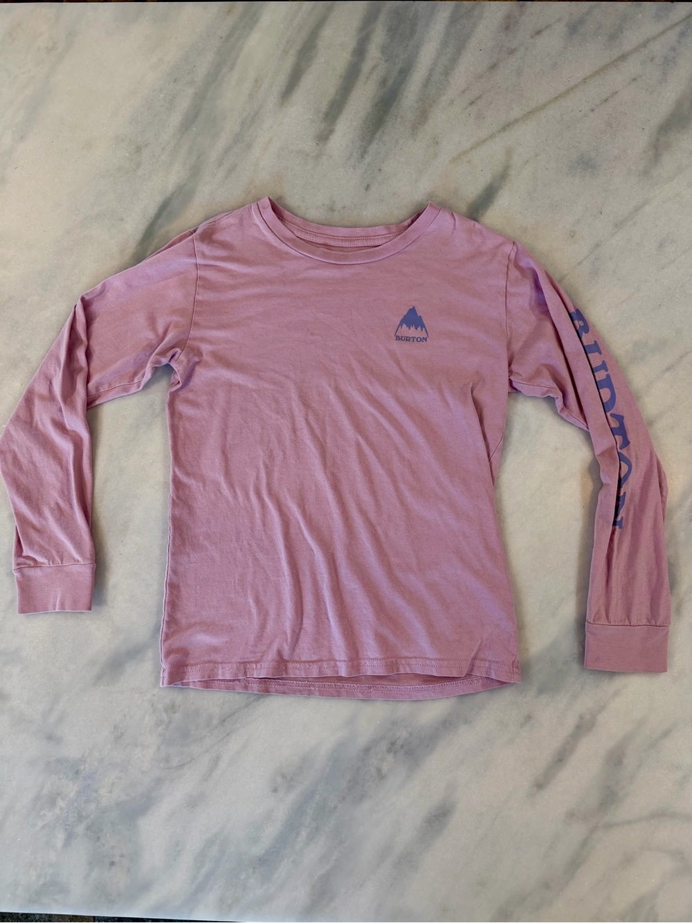 NEW Burton Kids Long-Sleeve Tee in Light Pink with Blue Logo